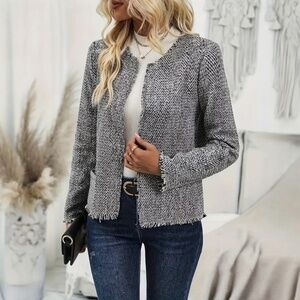 Jacket Marled Long Sleeve Pockets